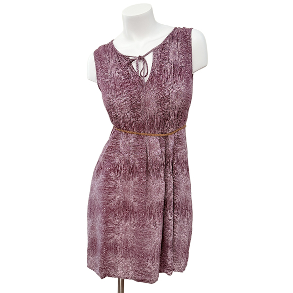 Other Dresses & Skirts - Plum bohemian indie shift sleeveless dress plum cream large split tie
